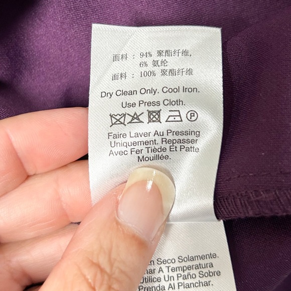 DKNY Wine Purple Sheer Capelet Butterfly Half Sleeve Short Dress 2 Stretch NWT - Picture 12 of 12